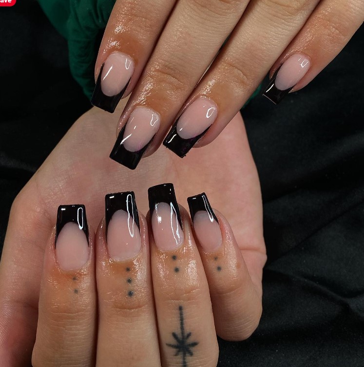 Square black French Tips