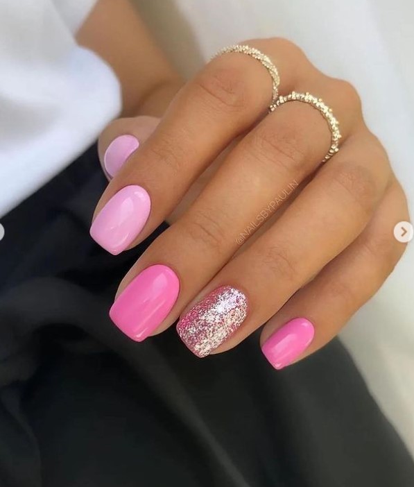 Pink short nail designs