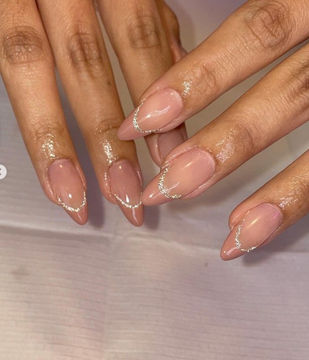 Nude French tip nails