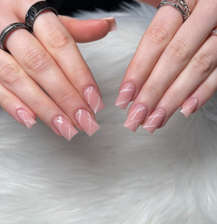 Cute Natural Square Nails