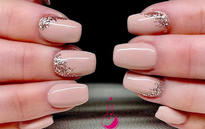 Natural Nails with Side Glitters