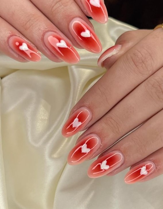 Orange Aura Nails with Little Nails: aura nail designs