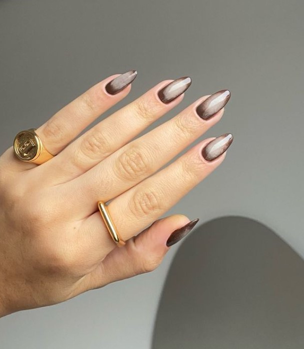 Pretty Brown Nails aura nail designs