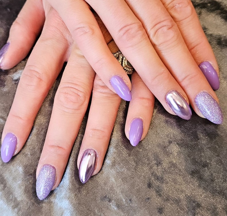 Purple Metallic Nails