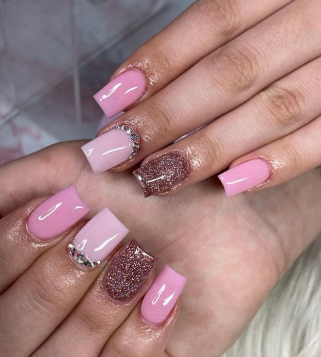 Short and Cute Pink Nail Designs