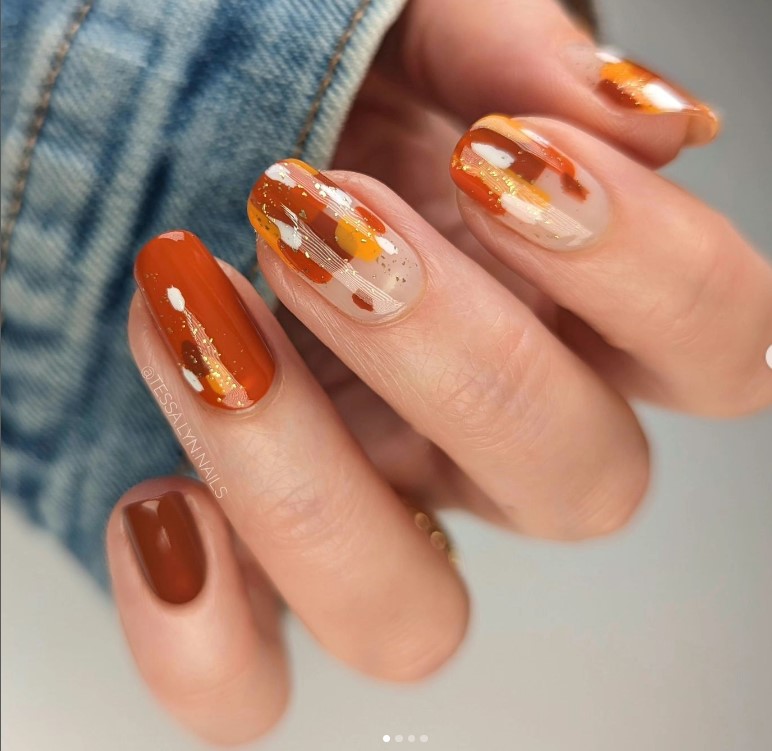 Fall Abstract Nail designs: September nail designs