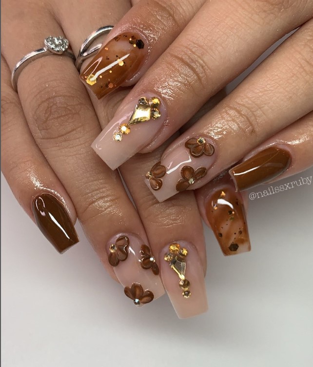 Fall Shorties September Nail art