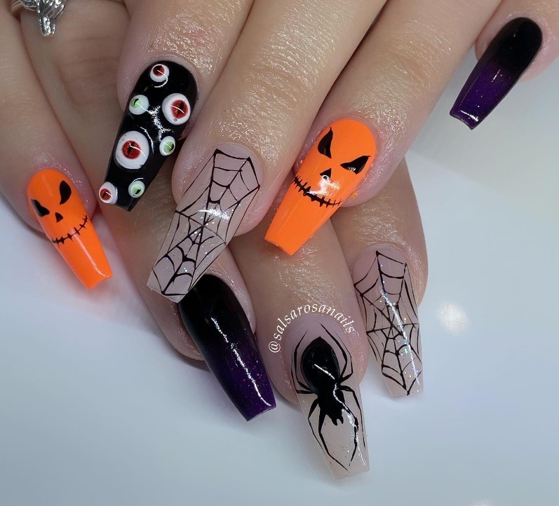 Spider and web Nails