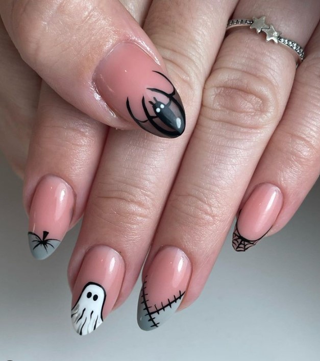 Halloween Nails with bats