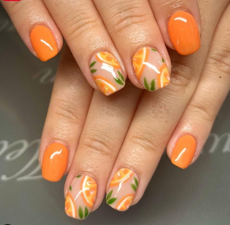 Super Cute Orange Slice Nails