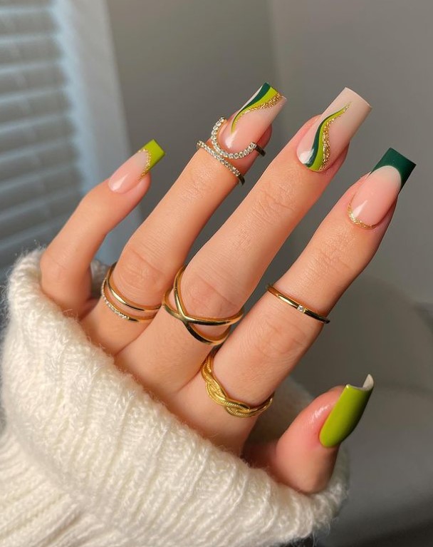 Sage inspired fall nails