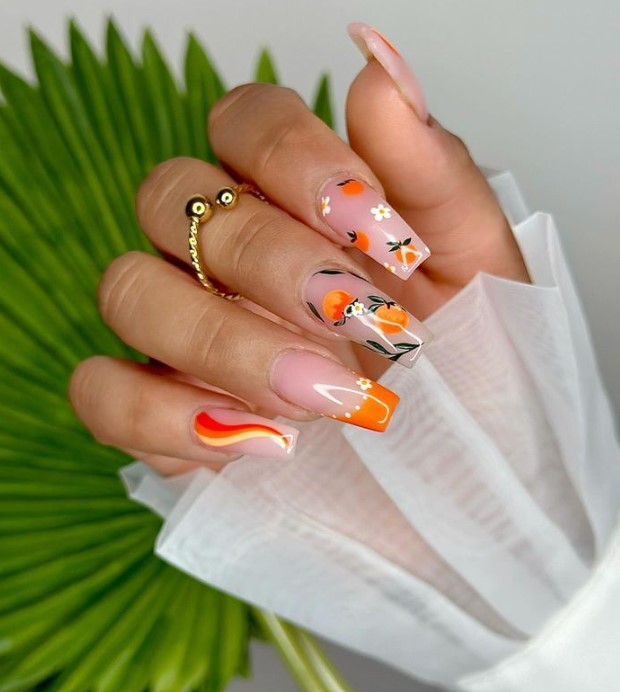  Stylish Orange Halloween Nails