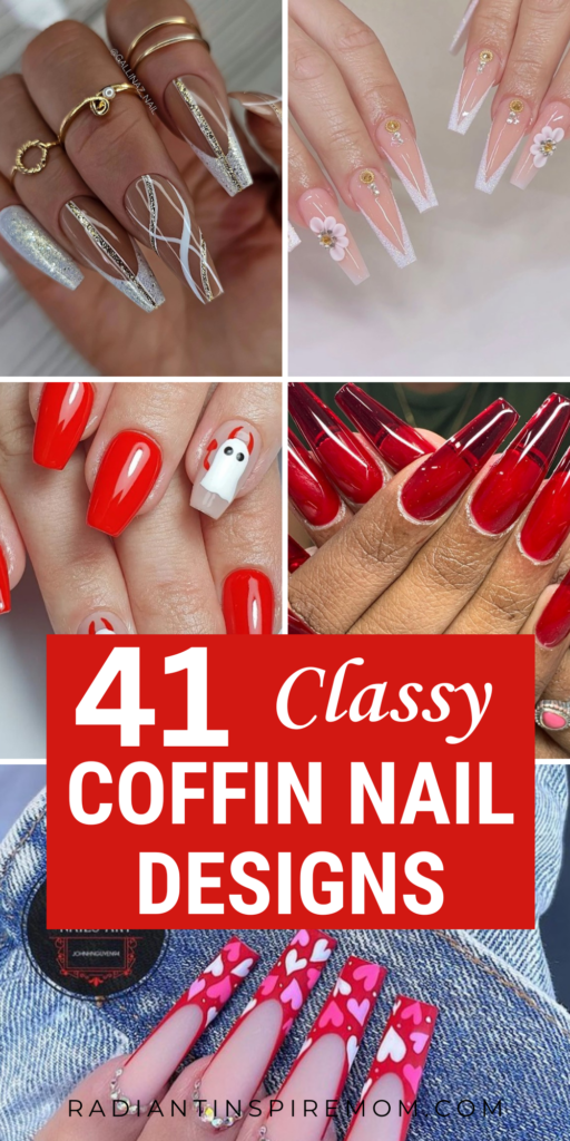 Discover 41 stunning coffin nail designs that blend elegance and modern style. From minimalist chic to bold and intricate patterns, find inspiration for your next manicure. 