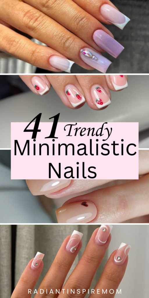 Minimalistic nails almond shaped and square shaped. These nails give a trendy and classic look