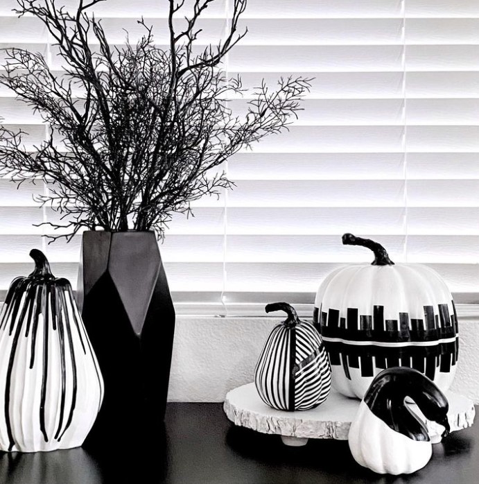 Black Pumpkin Halloween Decor