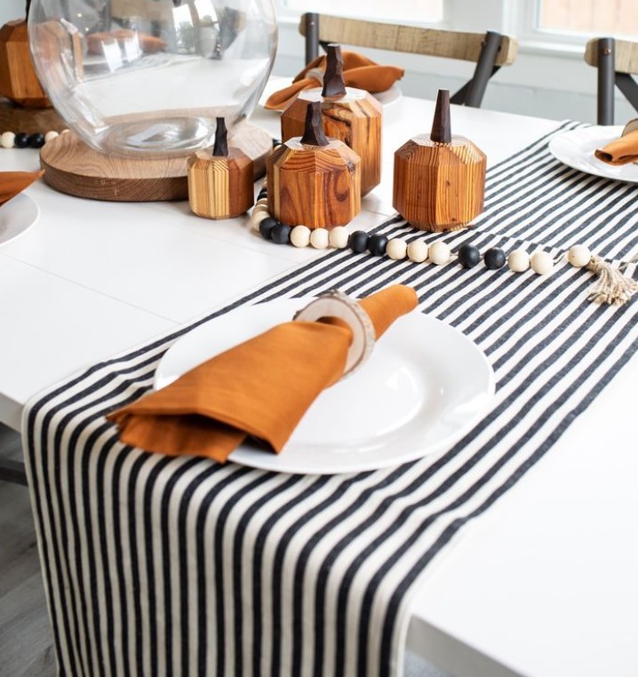 Black and white with a pop of orange modern halloween decor