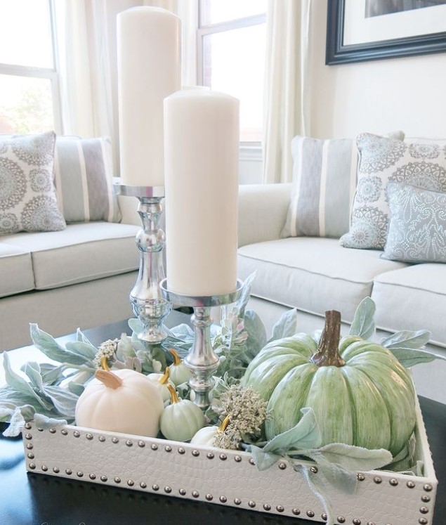 Coffee Table Green Autumn Decor