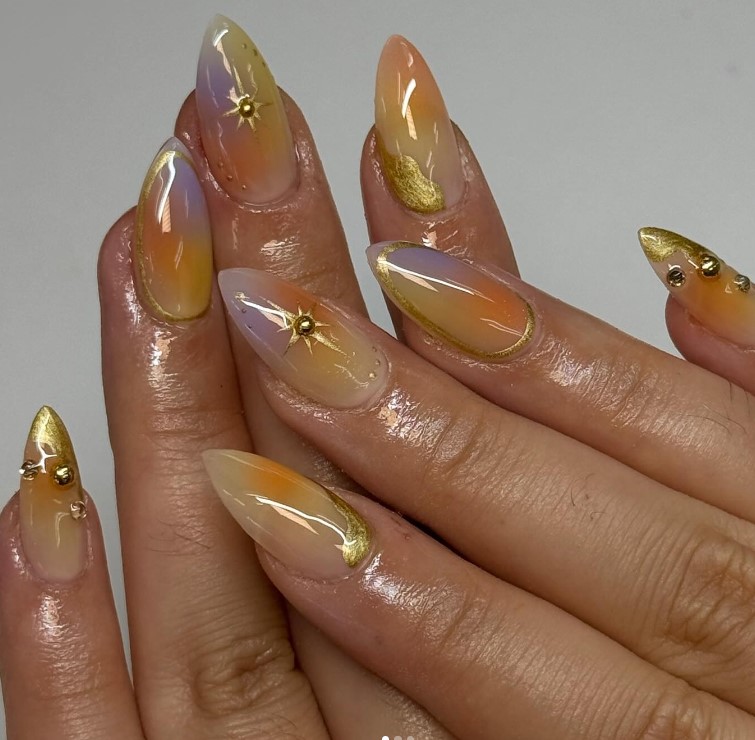 Fall Aura Airbrush Nails