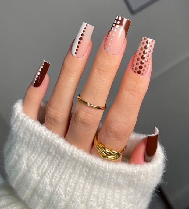 Funky Fall Nails in Warm Colors