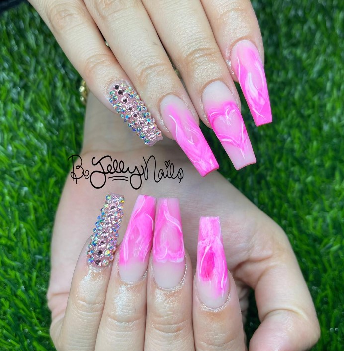 Cute Heart and Flames pink smoke design