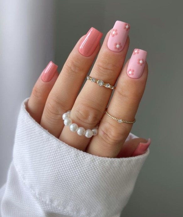  Light Pink Square Nails