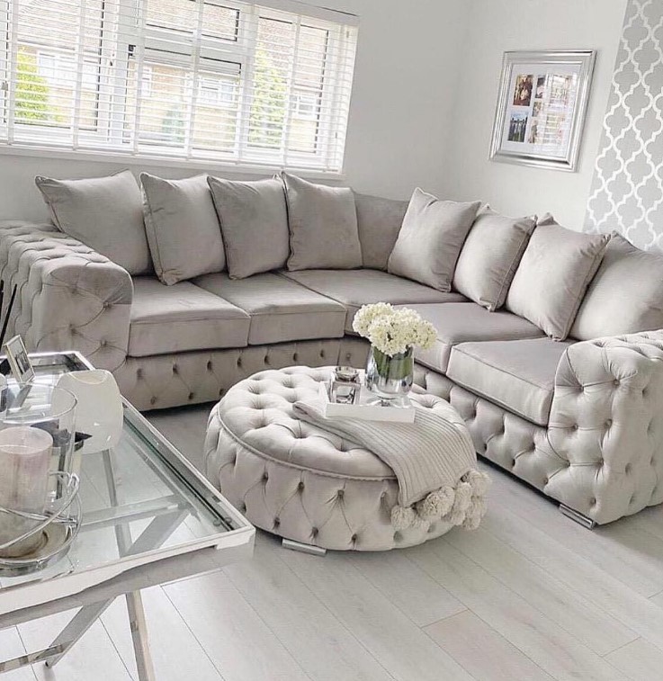 Light colored sofas