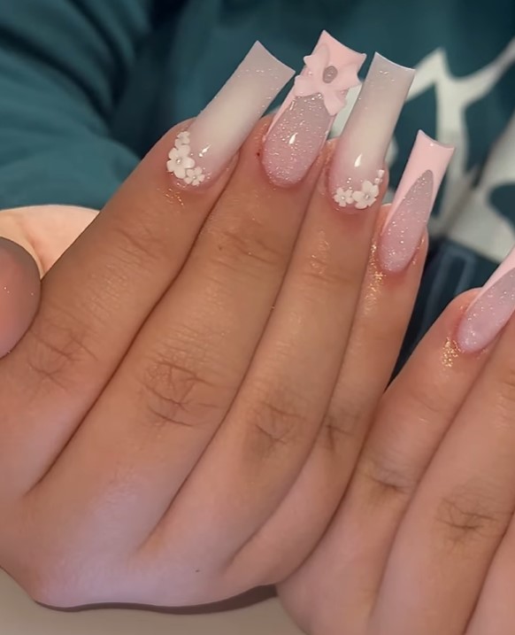 Mix and Match Light Pink and Milky white Ombre