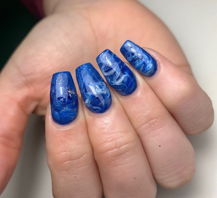 Navy Blue Deep Sea Nails