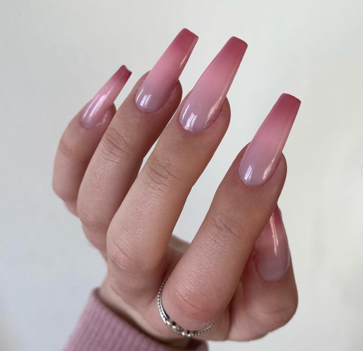 Pink Ombre Nails