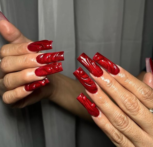 Red Square Nails