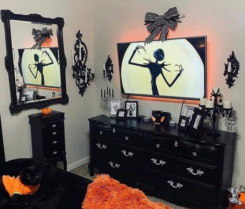 black and orange bedroom decor