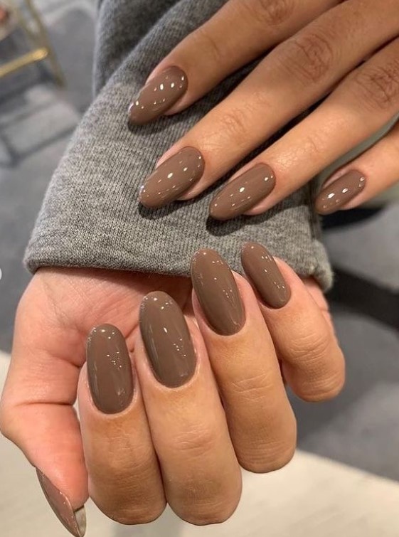 Brown October Nails