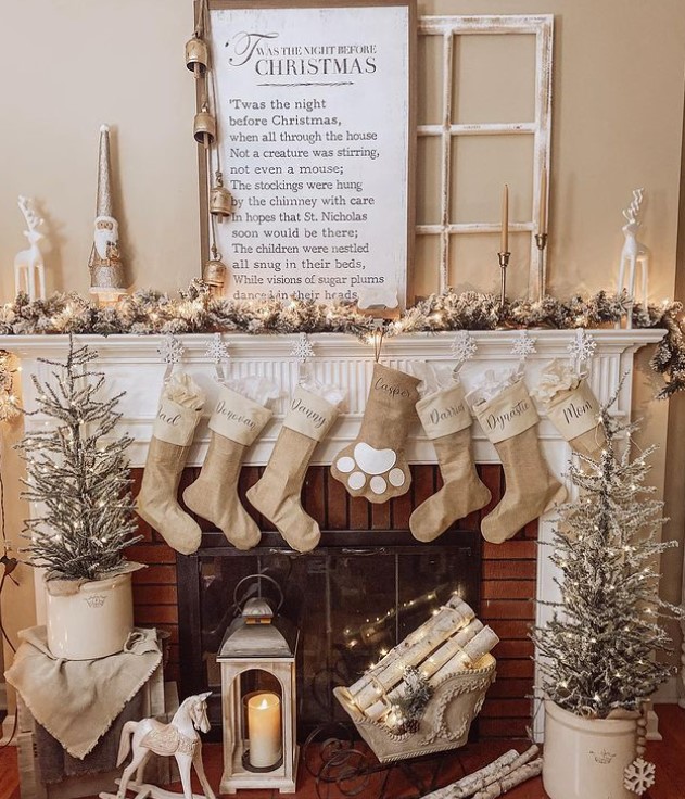 Christmas decorations in Brown and White