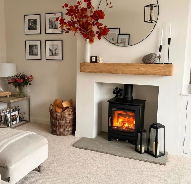 Decorated Mantel Fireplace