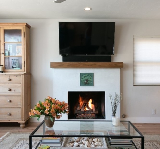 Fireplace and TV