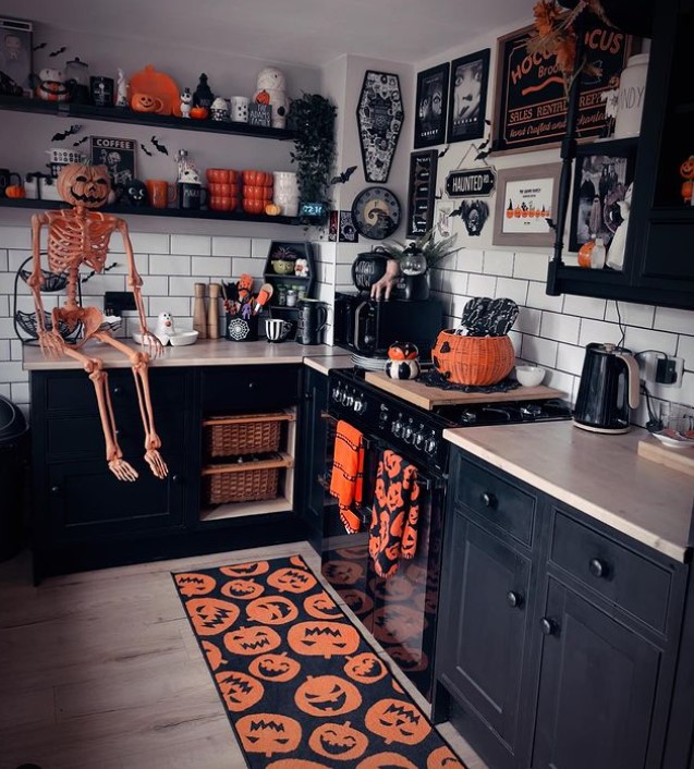 Skeleton and Pumpkins