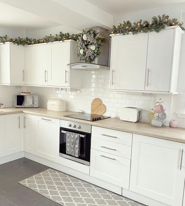 Over the Cabinet Garland and Wreath