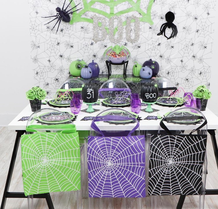 Purple, green and Black Halloween Decor