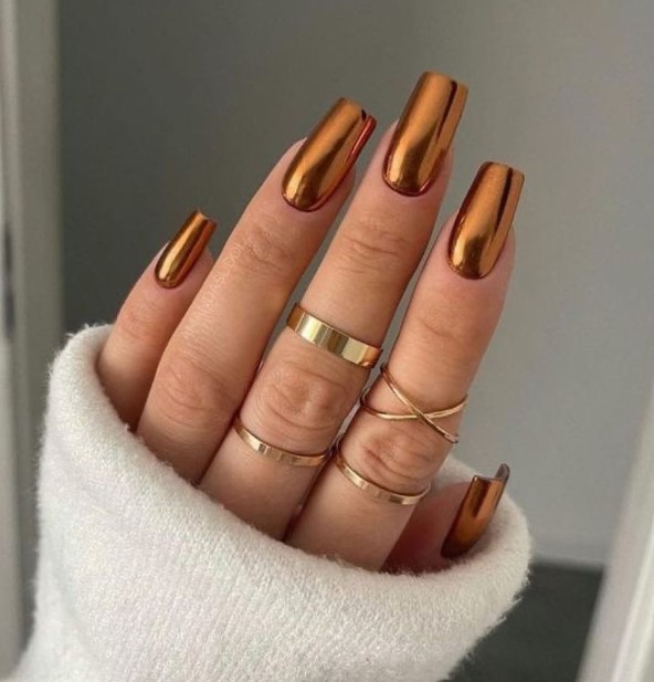 Sizzling Burnt Orange Nails