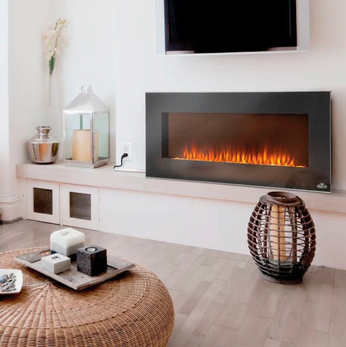 Sleek and Beautiful Wall mounted Fireplace