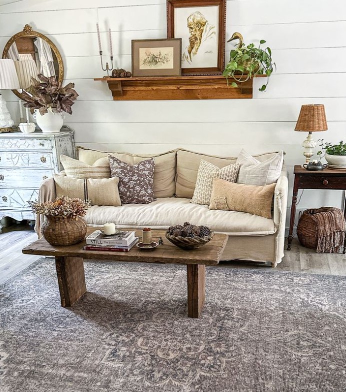 Square Table with Boho Decor