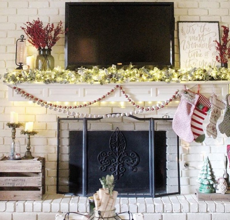 white and red garlands