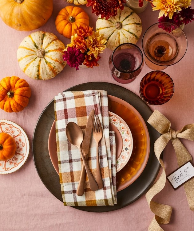 Check Napkin Table Decor