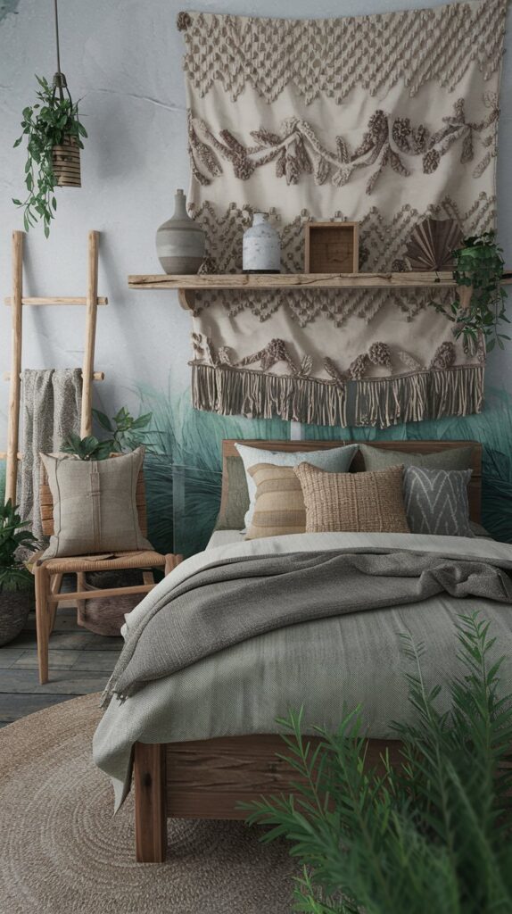 earthy modern bedroom look