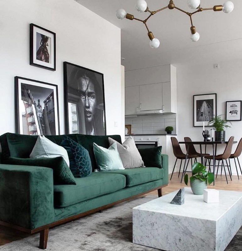 Dark green sofas