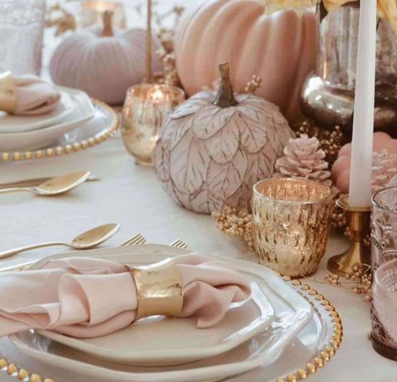 Rose gold glasses and Pink Napkins