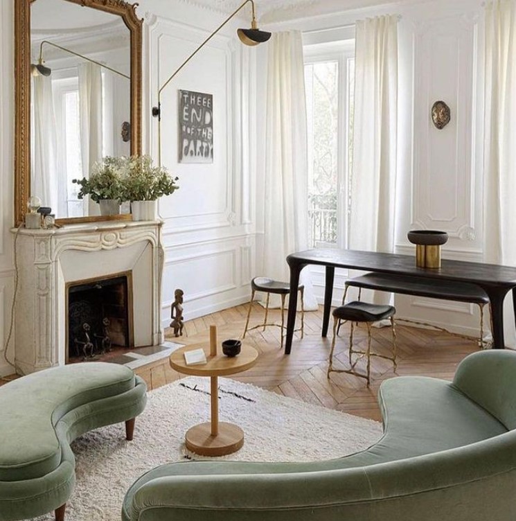 Stylish Olive Green Sofa and Table