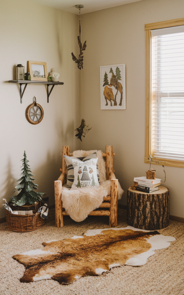 Animal themed reading nook for kids