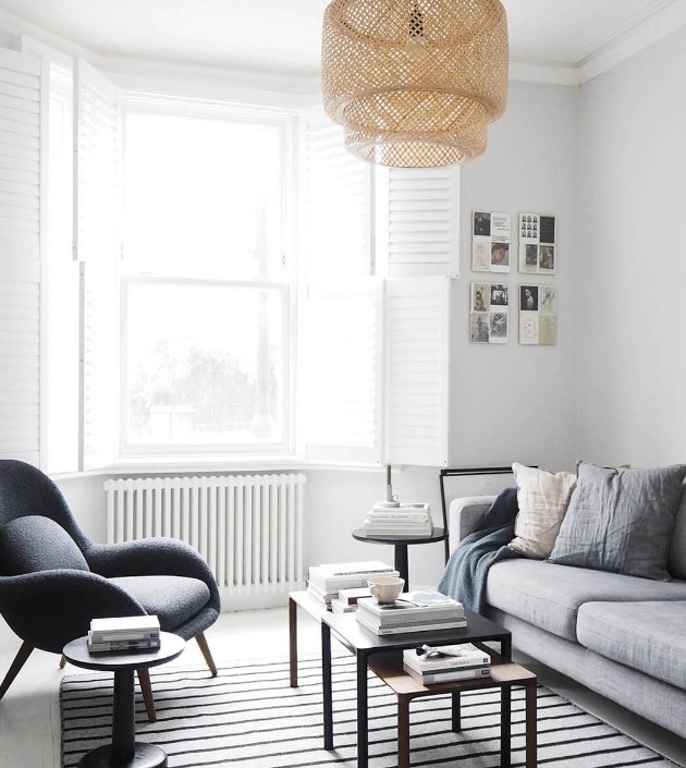 Gray Sofa and Sleek Chair for Scandinavian Look