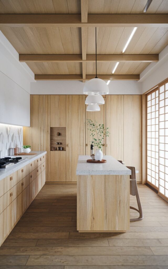 Japanese-inspired kitchen with Natural Materials and Subtle Details